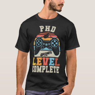 T-shirt Doctorat Niveau Terminé Retro Gamer Doctorat Diplô