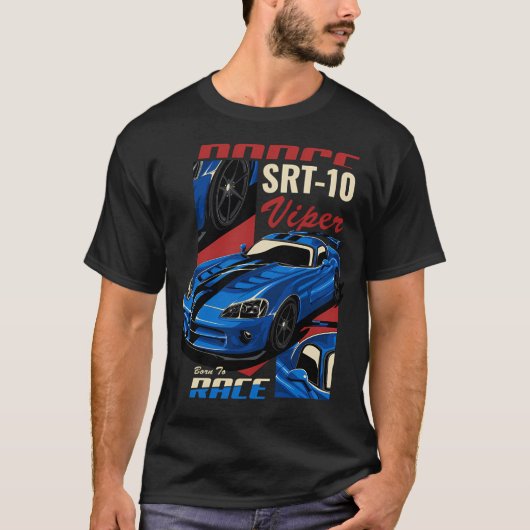 T-shirt Dodge Srt-10 Viper Né À La Course (Devant)