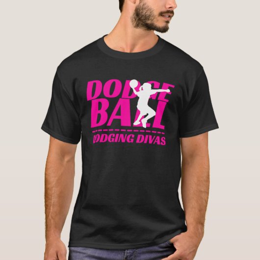 T-shirt Dodging Divas Dodgeball Tournoi Nom de l'équipe Ma (Devant)