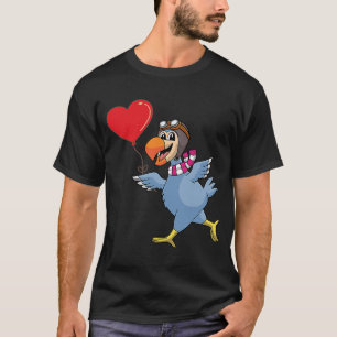 T-shirt Dodo Bird Avec Coeur Balloon Valentines Jour Amour