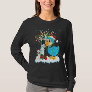 T-shirt Dodo Bird Xmas Tree Lighting Santa Hat Dodo Christ