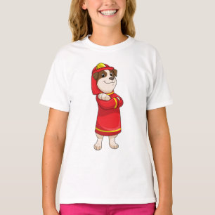 T-shirt Dog as Firefighter with Helmet
