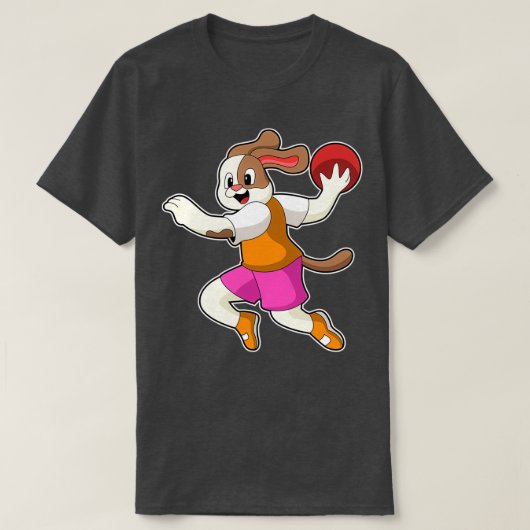 T-shirt Dog at Handball player with Handball (Design devant)
