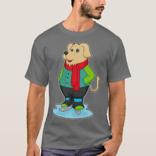 T-shirt Dog at Ice skating with Ice skates