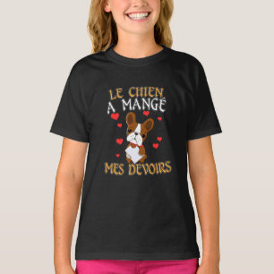 T-shirt Dog Ate My Homework - Apprendre le français Citati