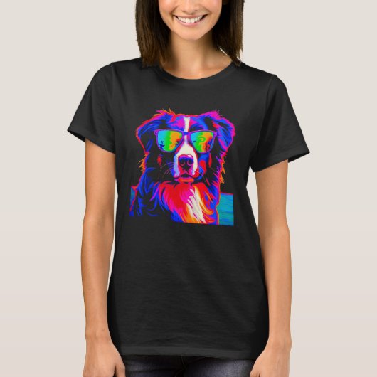 T-shirt Dog Australian Shepherd Summer (Devant)