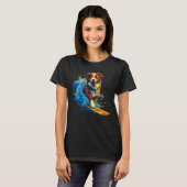 T-shirt Dog Australian Shepherd Surfer (Devant entier)
