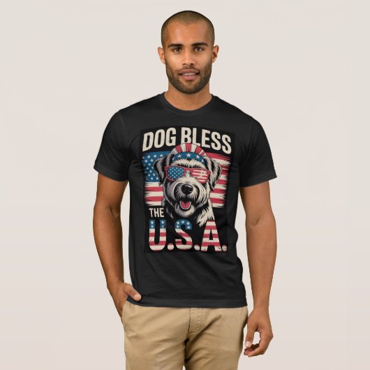 T-shirt Dog Bless USA (Devant entier)