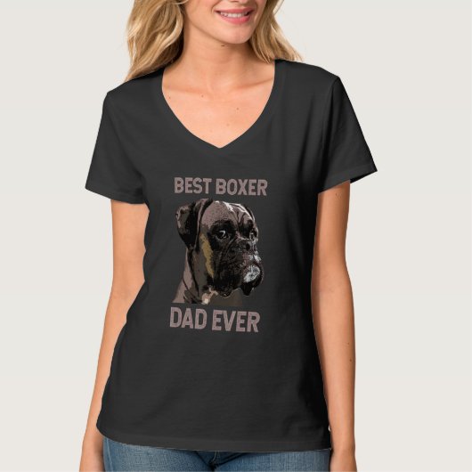 T-shirt Dog Boxer Dad Boxer Owner Best Boxer Dad Ever (Devant)