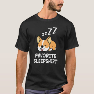 T-shirt Dog Corgi Dogs Nap Sleeping Sleep Pajama Pajamas N