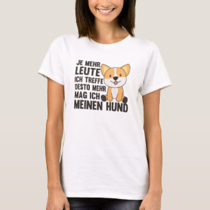 T-shirt Dog Corgi n'aime pas les gens, mignons chiens