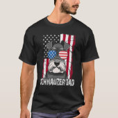 T-shirt Dog Dad Fathers Day  Mini Schnauzer USA Flag 4th o (Devant)