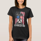 T-shirt Dog Dad Fathers Day Mini Schnauzer USA Flag 4th o (Devant)