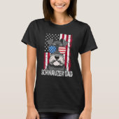 T-shirt Dog Dad Fathers Day Mini Schnauzer USA Flag 4th o (Devant)
