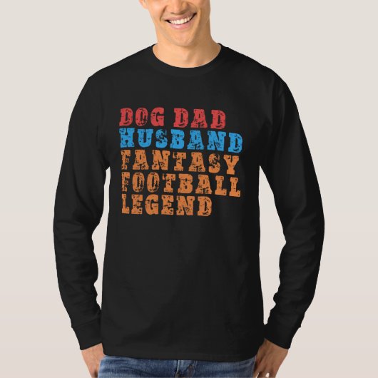 T-shirt Dog Dad Husband Fantasy Football Legend  Mens Retr (Devant)