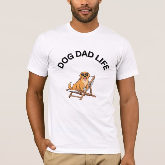 T-shirt Dog Dad Life | Funny  Print Tee for Dog Lovers (Devant)