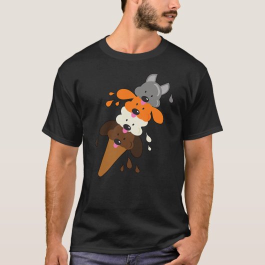 T-shirt Dog Days of Summer Cute Puppy Ice Cream Cone (Devant)