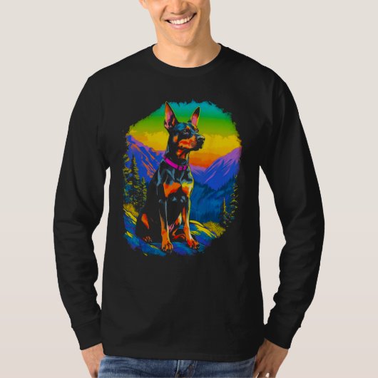 T-shirt Dog Doberman Pinscher Hike (Devant)