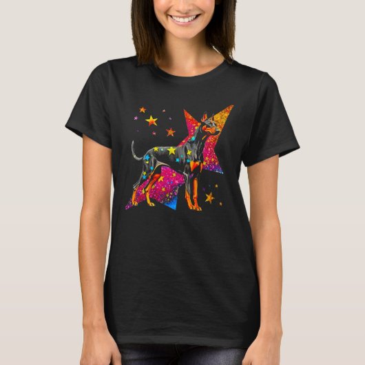 T-shirt Dog Doberman Pinscher Space Astrophysics (Devant)