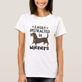 T-shirt Dog Easily Distracted by Wieners (Devant)