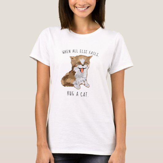 T-Shirt Dog Femme Hug a Cat ! Furry Kitten (Devant)