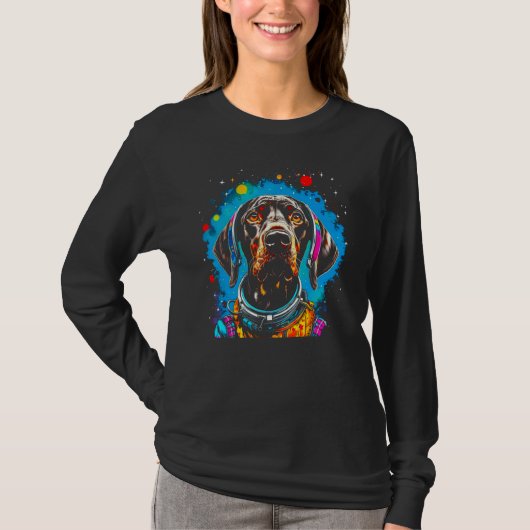 T-shirt Dog German Shorthaired Pointer Astronaut (Devant)