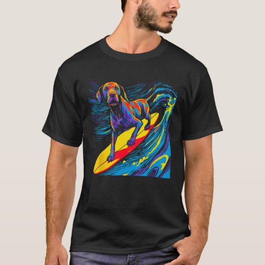 T-shirt Dog Great Dane Surfing (Devant)