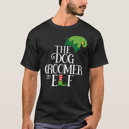 T-shirt Dog Groomer Elf Matching Family Group Christmas Pa (Devant)
