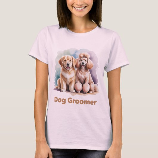 T-shirt Dog Groomer Watercolor (Devant)