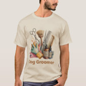 T-shirt Dog Groomer Watercolor (Devant)