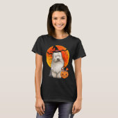 T-shirt Dog Halloween Old English Sheepdog Jack O Lantern  (Devant entier)