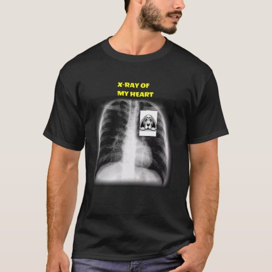 T-shirt Dog In Me Bloodhound Heart X-Ray Funny Dog Design (Devant)