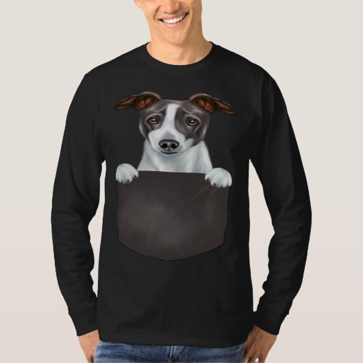 T-shirt Dog In Pocket  Dog  Italian Greyhound (Devant)
