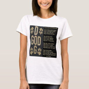 T-Shirt Dog is God-gespeld achterwaarts gedicht