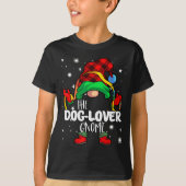 T-shirt Dog Lover Gnome Red Buffalo Plaid Matching Family (Devant)