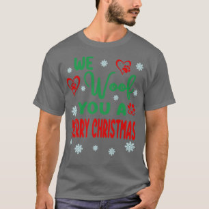 T-shirt Dog Maman Papa We Woof You A Merry Christmas Happy