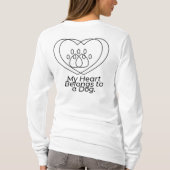 T-shirt Dog Mom Heart Shirt – Chic Double Heart Long Sleev (Dos)