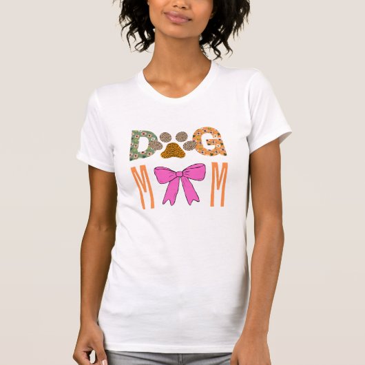 T-shirt Dog Mom Leopard Paw Print/ Cute Dog Lover Apparel  (Devant)