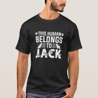 T-shirt Dog Name Jack Personalised Gift This Human Belongs