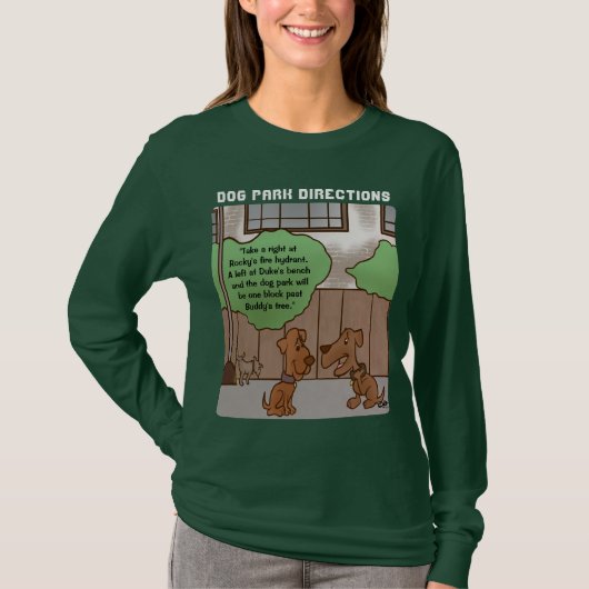 T-shirt Dog Park Directions Femmes à long feuillage (Devant)