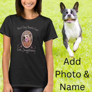 T-shirt Dog Photo Best Dog Auntie Ever Heart Paw Print