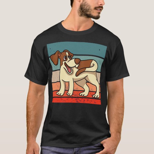T-shirt Dog playful exaggerated humorous cartoon joyful pe (Devant)