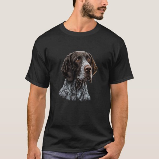 T-shirt Dog portrait of GSP German Shorthaired Pointer (Devant)