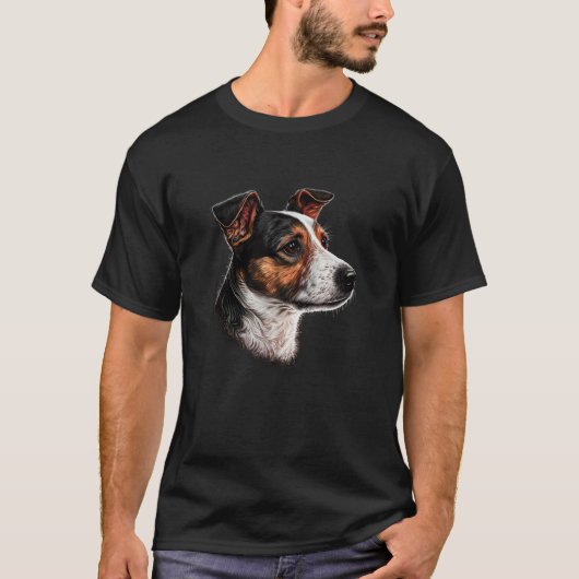 T-shirt Dog portrait of Jack Russell Terrier (Devant)
