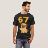 T-shirt Dog Pug 67 Meme Six Seven Balloon Funny Gen Alpha  (Devant entier)