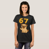 T-shirt Dog Pug 67 Meme Six Seven Balloon Funny Gen Alpha  (Devant entier)
