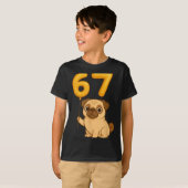 T-shirt Dog Pug 67 Meme Six Seven Balloon Funny Gen Alpha  (Devant entier)