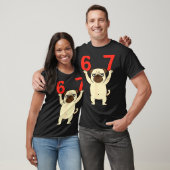 T-shirt Dog Pug Funny 67 Meme Six Seven  (Unisexe)