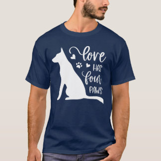 T-shirt Dog Quote Silhouette Navy Blue Men
