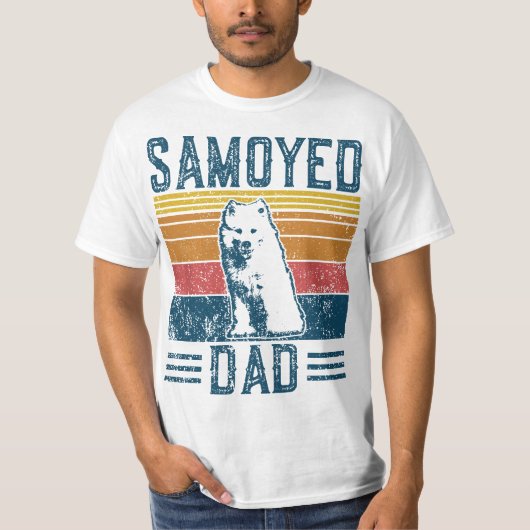 T-shirt Dog Sammy Dad - Vintage Samoyed Dad (Devant)